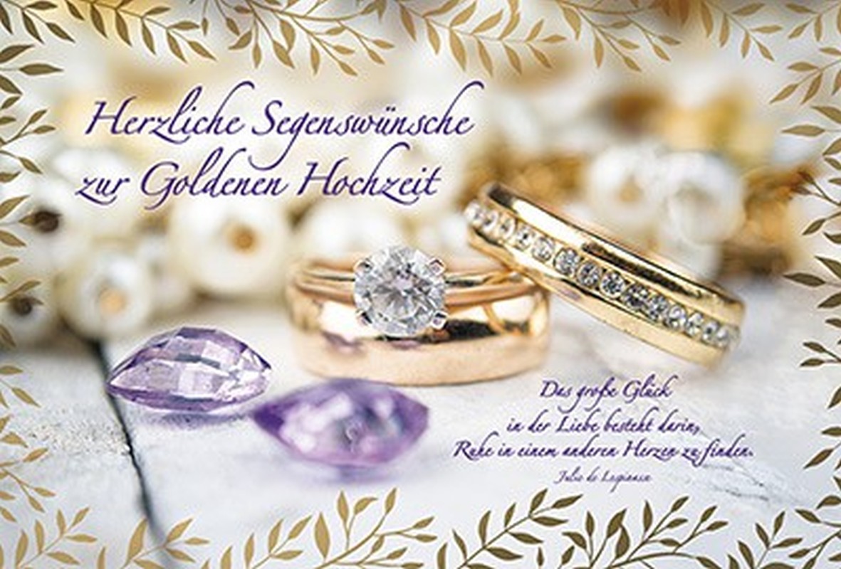 Faltkarte: Herzliche Segenswünsche zur Goldenen Hochzeit