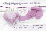 Faltkarte: Willkommen kleines Mädchen - rosa