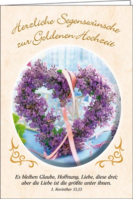Faltkarte: Herzliche Segenswünsche zur Goldenen Hochzeit - Hochzeit