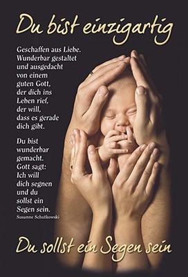 Faltkarte: Du bist einzigartig - Geburt