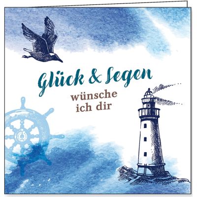 Faltkarte: Glück & Segen wünsche ich dir - Neutral
