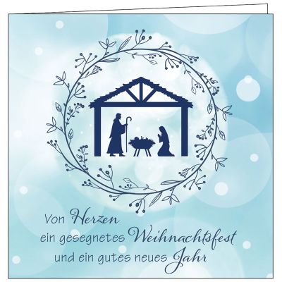 Faltkarte: Von Herzen ein gesegnetes Weihnachtsfest