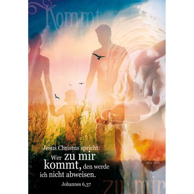 Jahreslosung 2022 - Postkarten, 12 Stück - Idea Edition|Jesus Christus spricht: Wer zu mir kommt, den werde ich nicht abweisen. Johannes 6,37