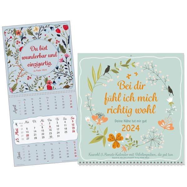 Bei dir fühl ich mich richtig wohl 2025- 3-Monatskalender