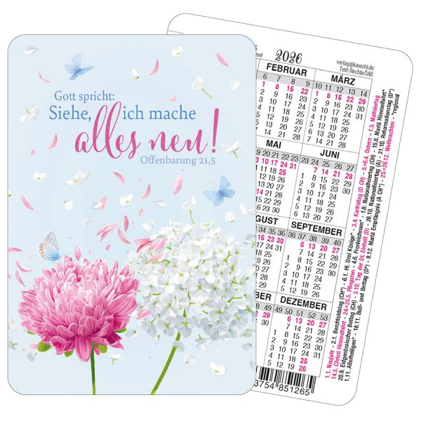 Jahreslosung 2026 - Spielkartenkalender Grafik