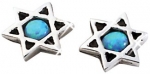 Davidstern - Ohrstecker (Sterlingsilber mit Semi-Opal)|8 mm