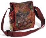 Handtasche - gewebt (rot gemustert)