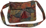 Schultertasche - gewebt (rot gemustert)
