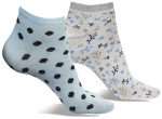 Söckchen - Damen Gr. 36 - 41 (2 Paar grau-hellblau)
