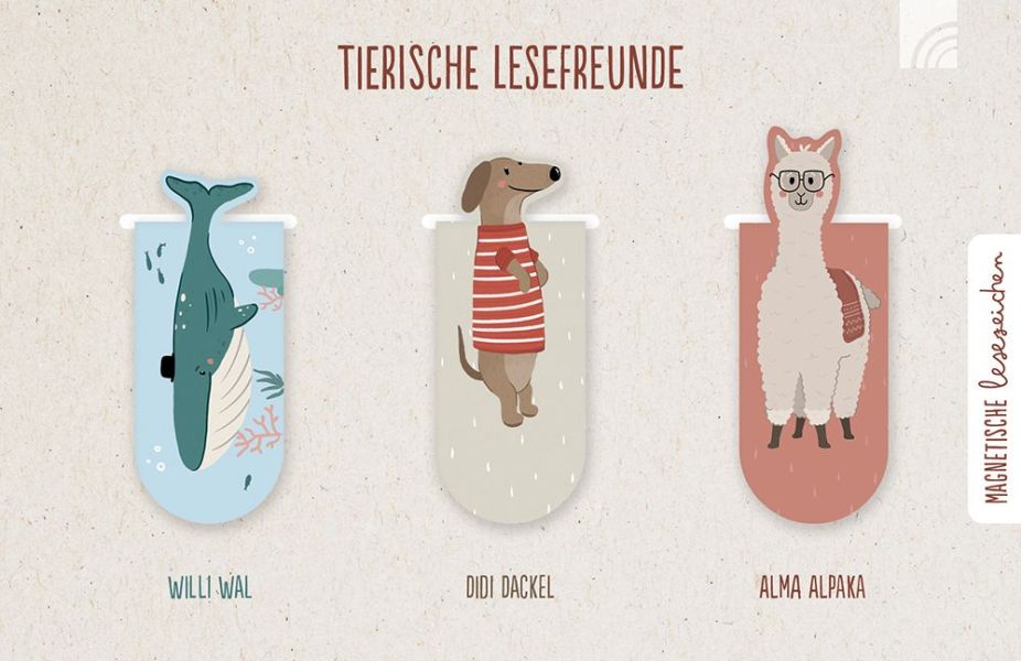 Lesezeichen Tierische Lesefreunde (3er-Set)