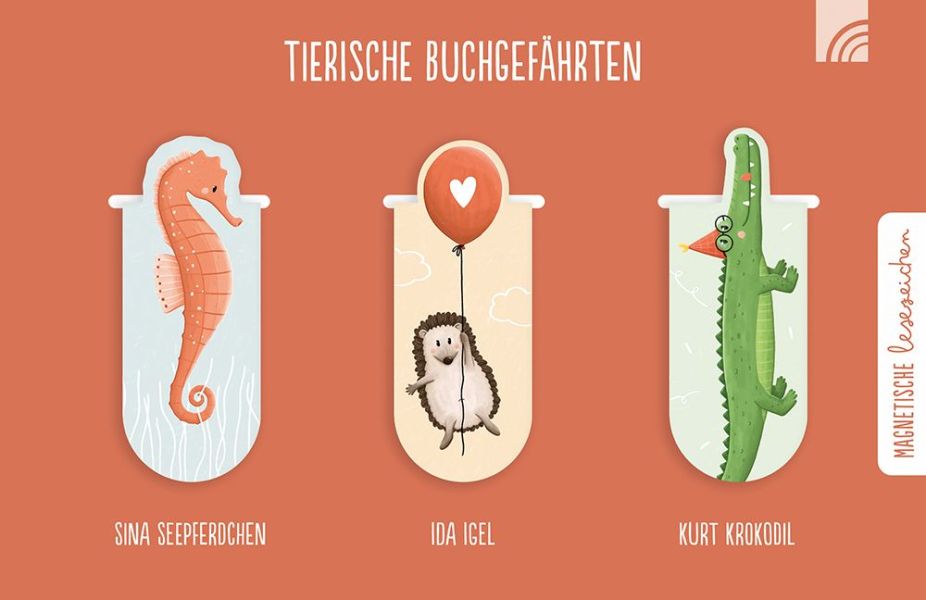 Lesezeichen Tierische Buchgefährten (3er-Set)