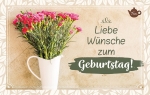 Teekarte - Liebe Wünsche zum Geburtstag