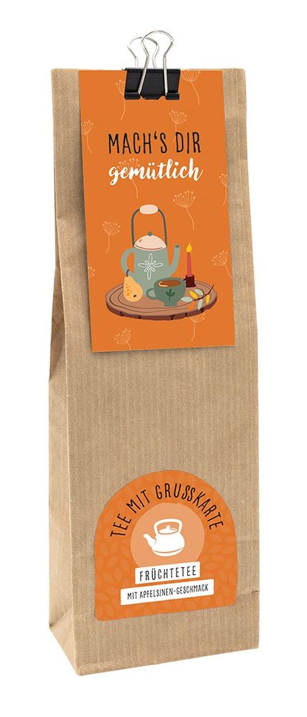 Tee mit Grußkarte: Mach ` s dir gemütlich
