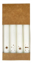 Kerze "Sterne" - 4er Set|Stabkerzen Set