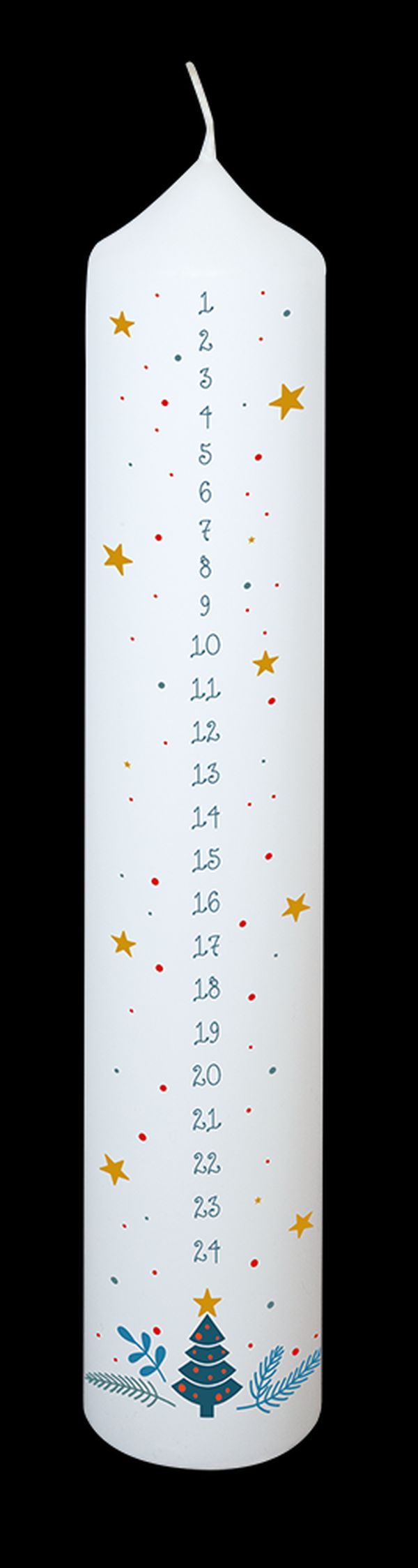 Kerze Adventskalender - Tannenzweig