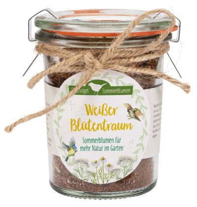 Sommerblumen Saatvogel Weißer Blütentraum