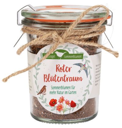 Sommerblumen Saatvogel Roter Blütentraum