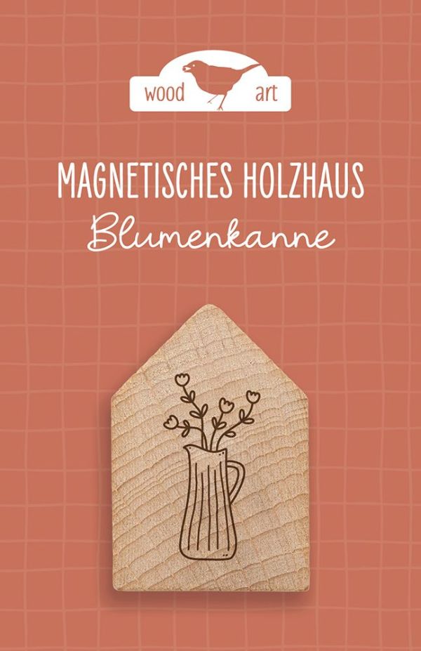 Holzhaus Magnet Blumenkanne