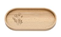Holztablett Blumen und Gräser