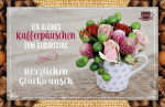 Kaffeekarte - Kleines Kaffeepäuschen zum Geburtstag