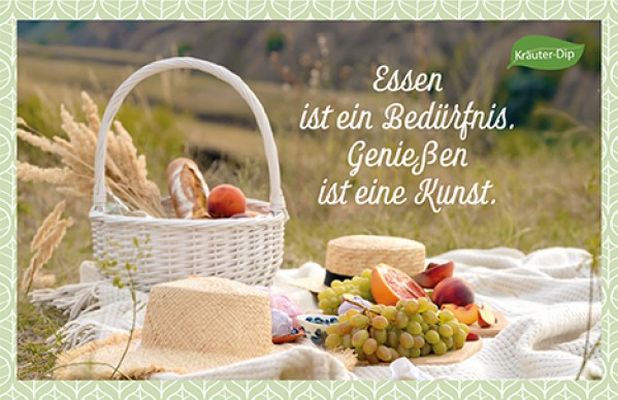 Kräuter-Dip-Karte - Essen ist ein Bedürfnis