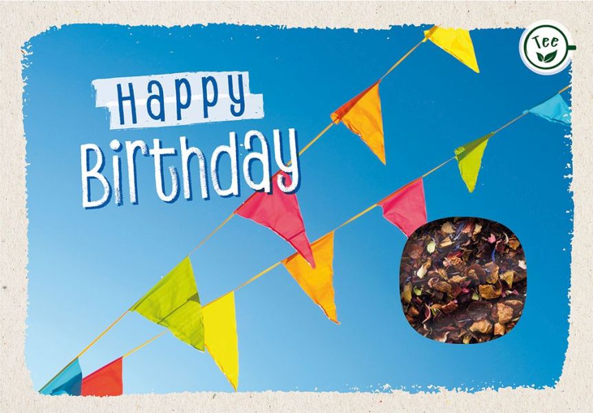 Teekarte - Happy Birthday