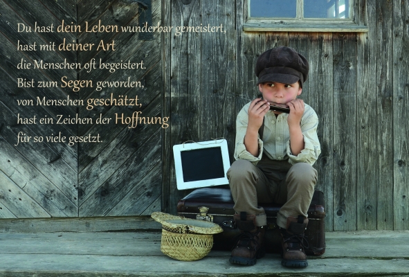 Du bist zum Segen geworden (Motiv Junge) - Faltkarte