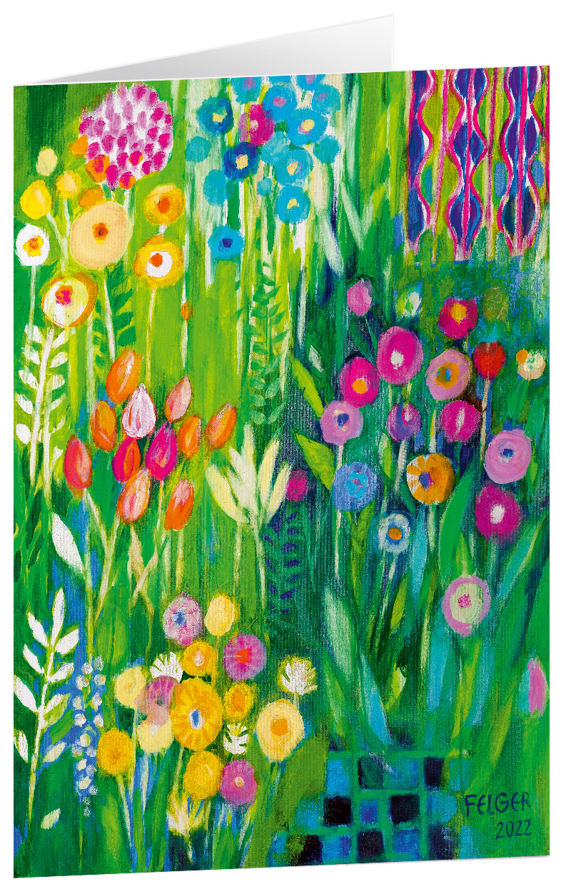 Frühlingsblumen - Kunst-Faltkarten ohne Text (6 Stück)