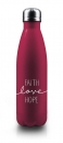 Isolierflasche Faith-Love-Hope - beerenrot