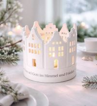 Weihnachtszeit  Windlicht aus Porzellan