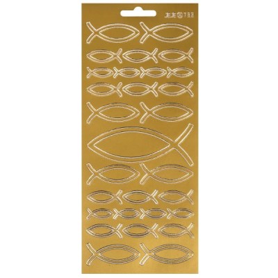 Aufkleber-Set Fisch gold