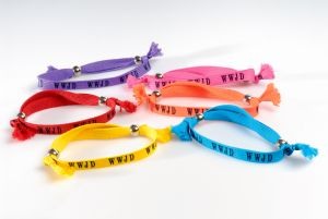 Armband WWJD mit Kugeln - Unifarben