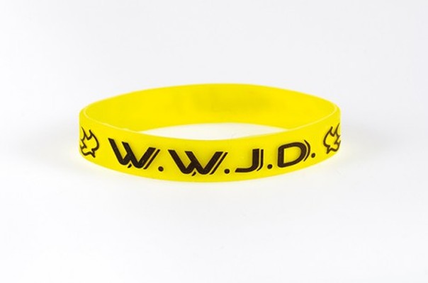 Armband W.W.J.D. - Taube - What would Jesus do?- gelb