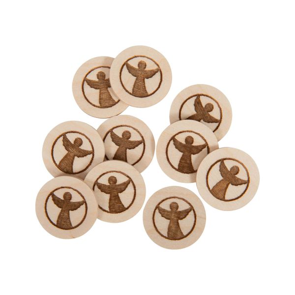Einkaufswagenchip Holz Engel - 10er Pack