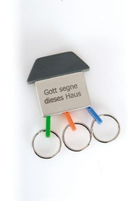 Schlüsselanhänger Haus mit 3 Ringen