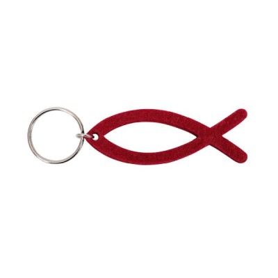Schlüsselanhänger Fisch Filz bordeaux