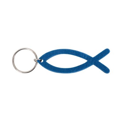Schlüsselanhänger Fisch Filz blau