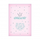 Postkarte Königskind - Baby rosa