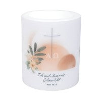 Ich weiß, das mein Erlöser lebt - Wachskerze Windlicht (Osterkerze)