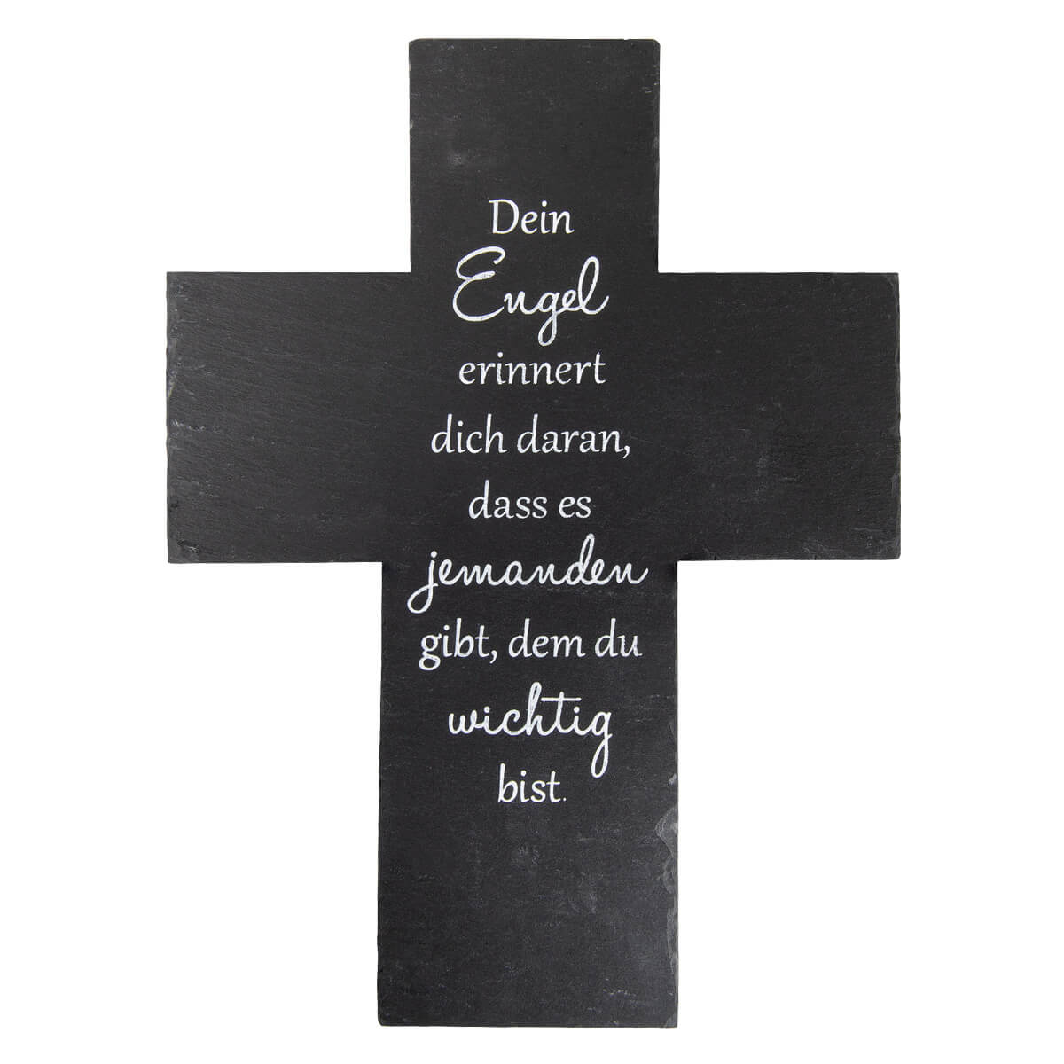 Schiefer Kreuz groß - Dein Engel erinnert...