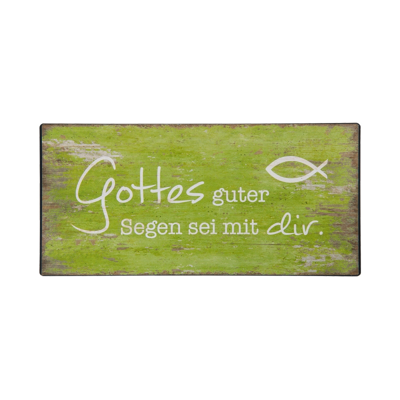 Metallschild Gottes guter Segen ... - grün