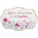 Metallschild Love is what binds