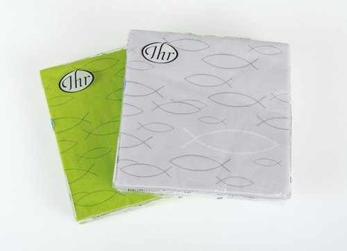 Servietten Fischdesign - grau