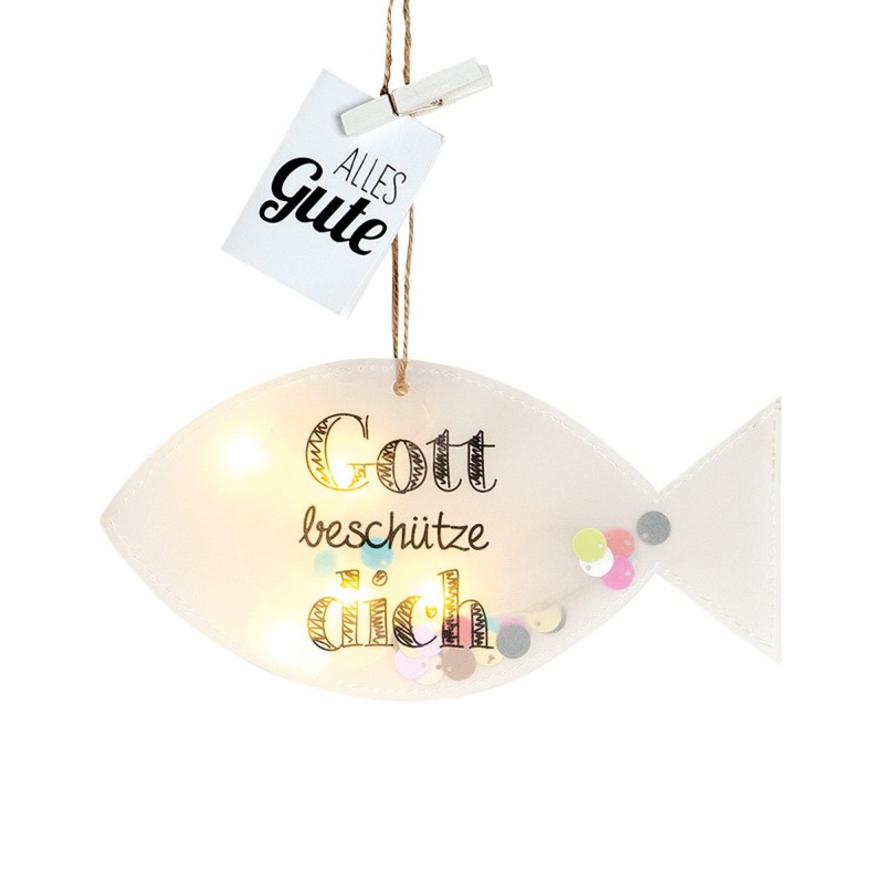 Deko-Leucht-Fisch - Gott beschütze dich