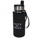 Glas-Wasserflasche mit Schutzsleeve