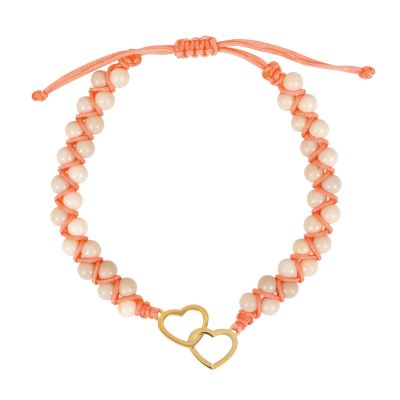 Armband Perlen Doppelherz