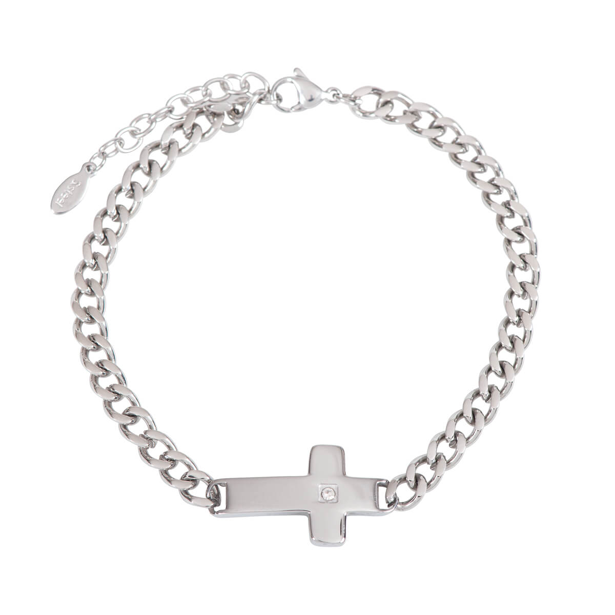 Armband  Kreuz mit Stein, Edelstahl
