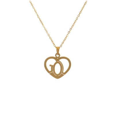 Halskette mit Anhänger Herz GOD - goldfarben