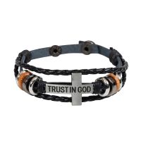 Leder-Armband Trust in God - braun
