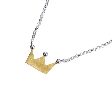 Halskette mit Anhänger Krone - goldfarben